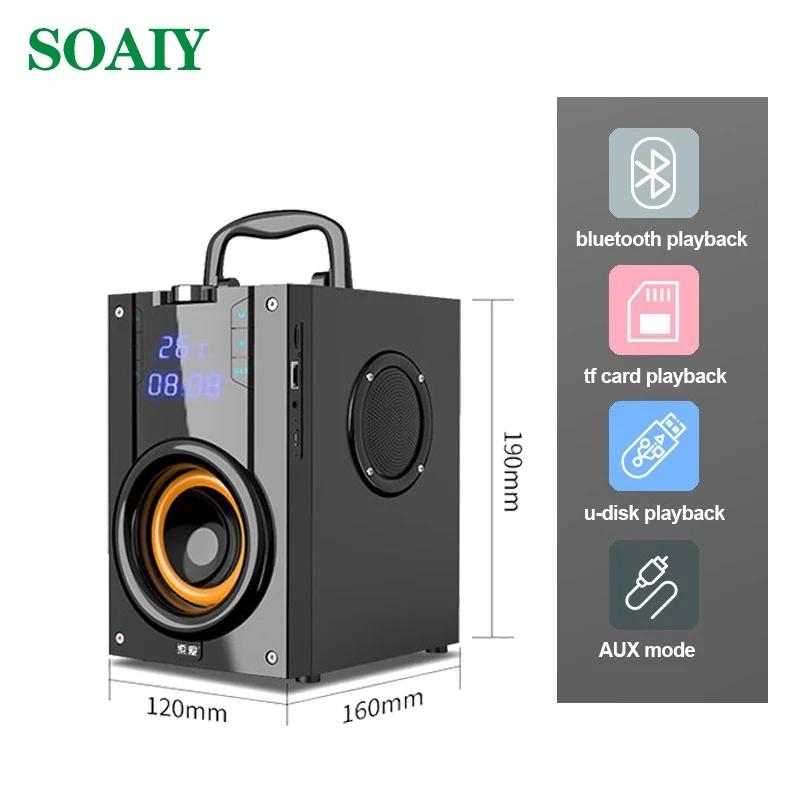 SOAIY Công suất lớn hơn Loa Bluetooth Cột di động Loa ngoài trời Loa siêu trầm Loa vi tính của Trung tâm âm nhạc có điều khiển từ xa Màu sắc: Đen