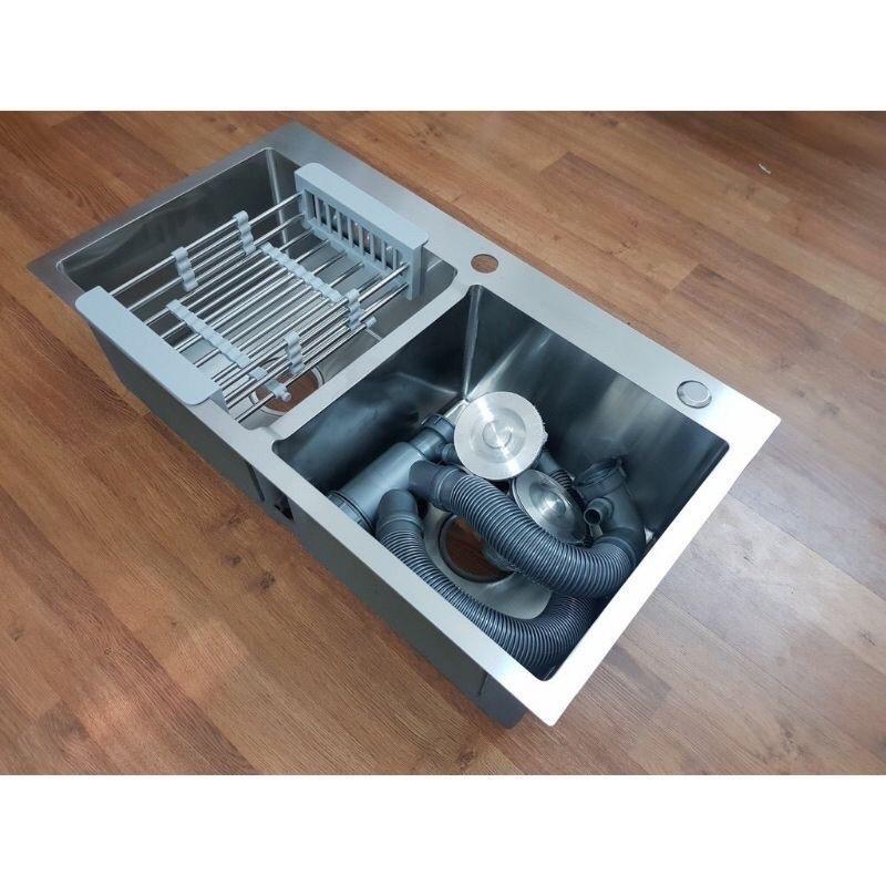 Chậu rửa bát Subi 304 Chậu rửa bát inox 304(Tặng rỗ nhựa và xi fong)