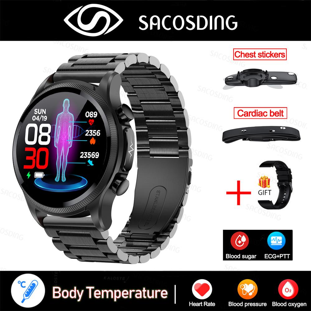 SACOSDING ECG PPG Đồng Hồ Thông Minh Thể Thao Nam 360*360 Màn Hình HD Đường Huyết Đo Nhịp Tim Huyết Áp Nhiệt Kế Đồng Hồ Thông Minh Smartwatch