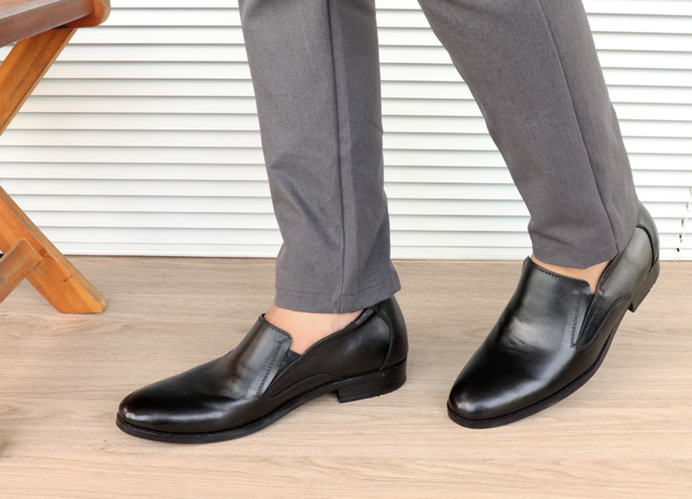 GIÀY TĂNG CHIỀU CAO GIÀY CAO DÀNH CHO NAM GIỚI S1010 ĐEN TRƠN - CAO 6CM GIÀY ĐỘN NAM CAO VƯỢT TRỘI