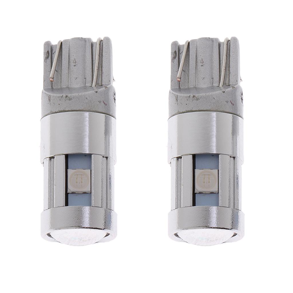 1 Pair DC12V Car Interior Dome Reading Map T10 3030 5SMD LED Light Bulbs