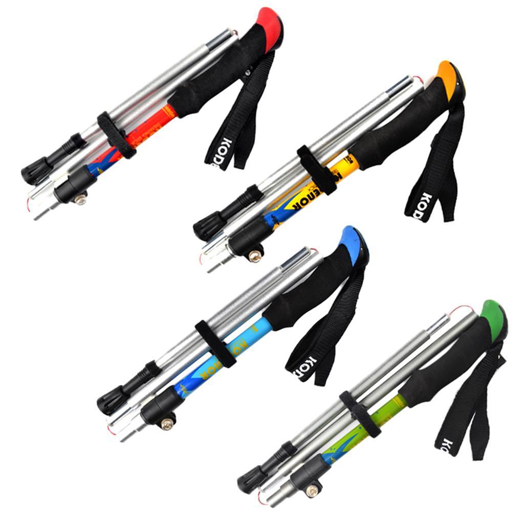 Telescopic Alpenstock Trekking Hiking Sticks Poles Green