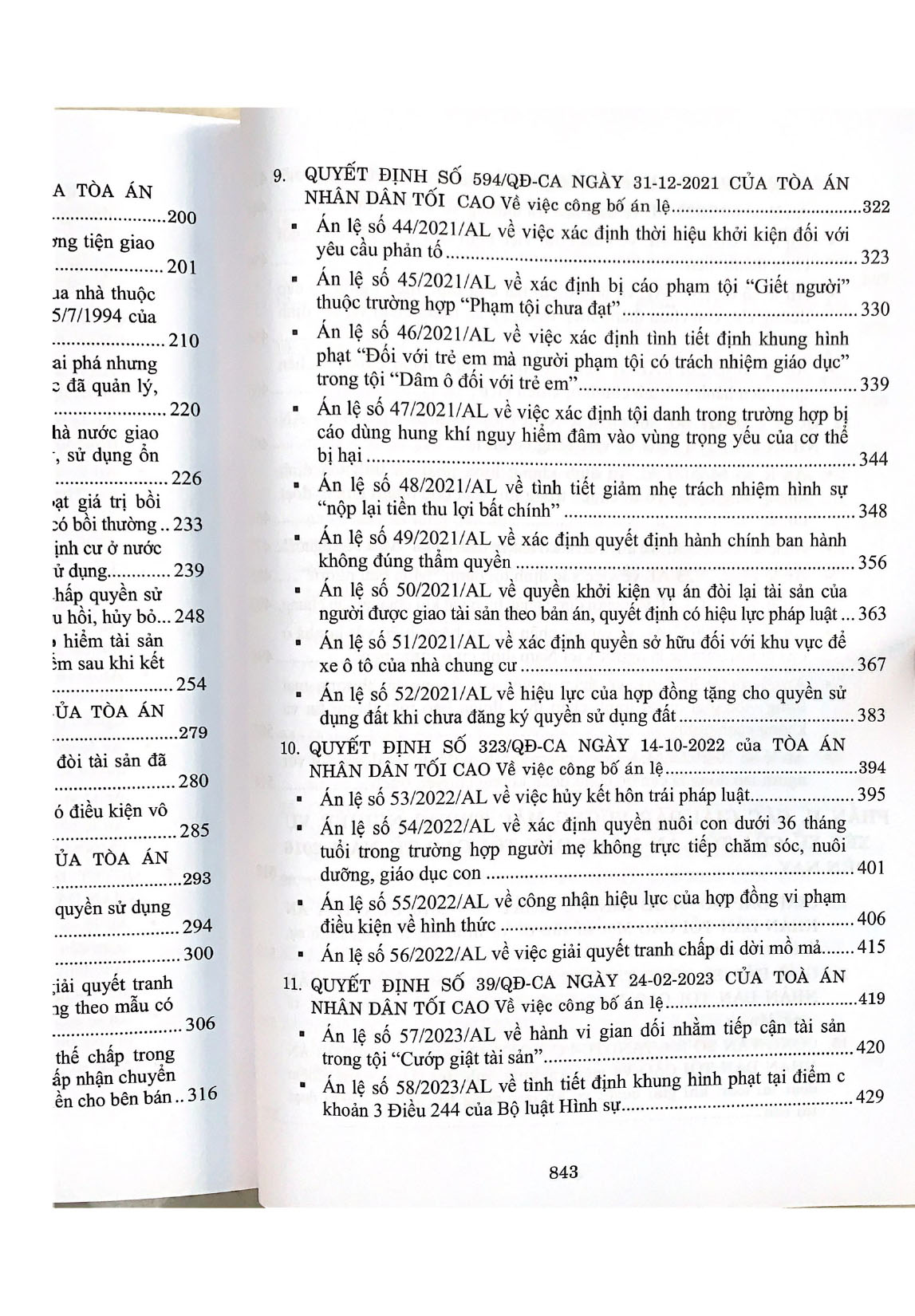 Hệ thống 70 Án lệ và các Giải đáp vướng mắc trong nghiệp vụ xét xử của Tòa án nhân dân tối cao từ năm 2016 đến nay