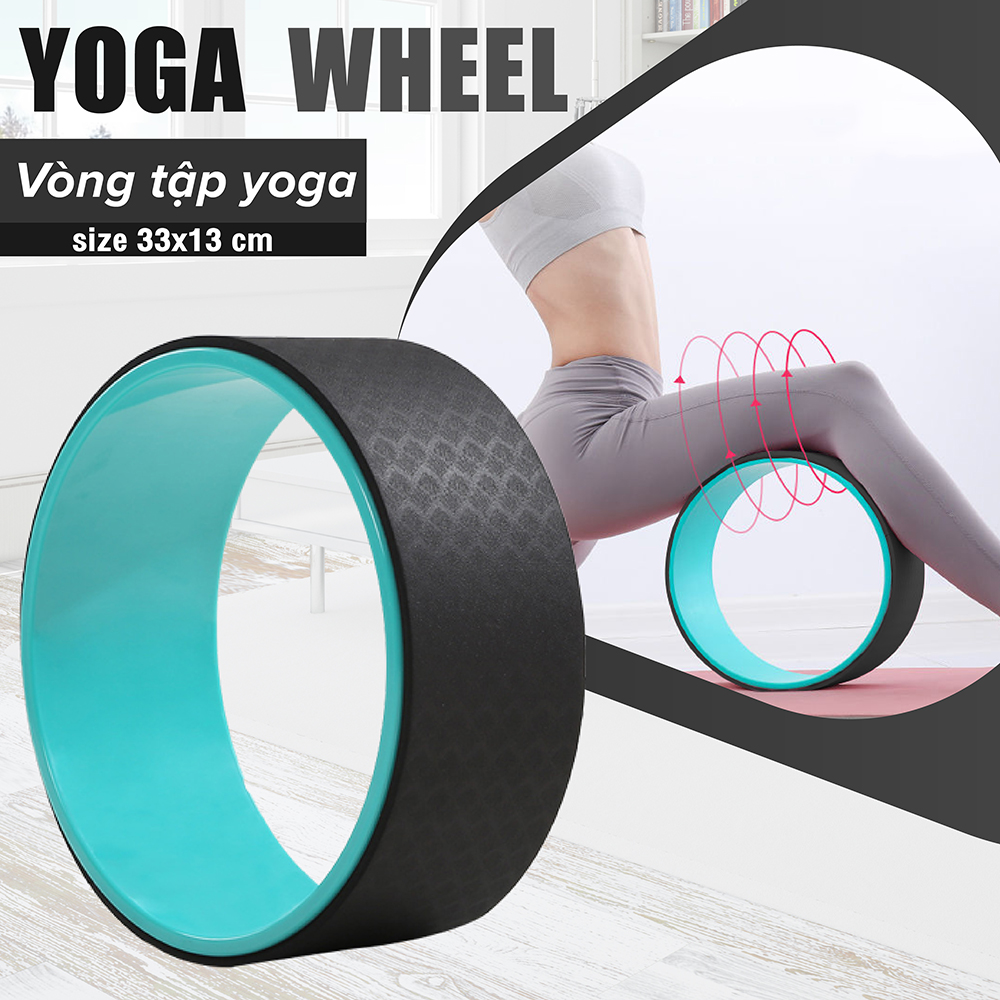 BG Vòng Tập Yoga BLUE BLACK, Vòng Yoga Pilates Nhựa ABS 31cm Tập Lưng Cao Cấp Chính Hãng Yoga Wheel (hàng nhập khẩu)