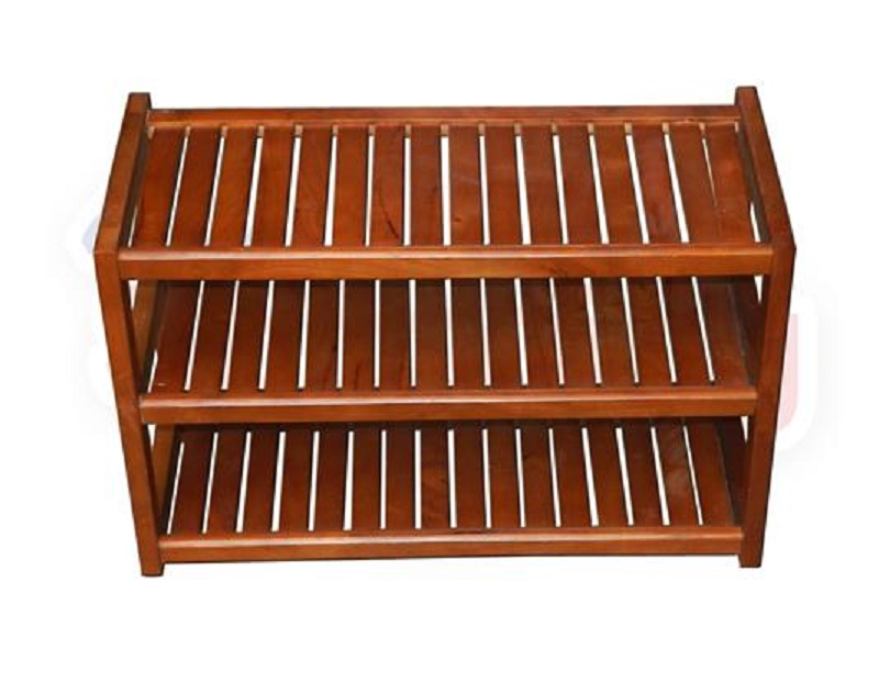 Kệ Giày Dép Gỗ Tự Nhiên 3 Tầng Rộng 60cm