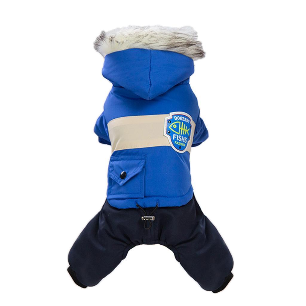 Dog Puppy Pet Hooded Down Jacket Coat Clothes Costume Winter Jumpsuit