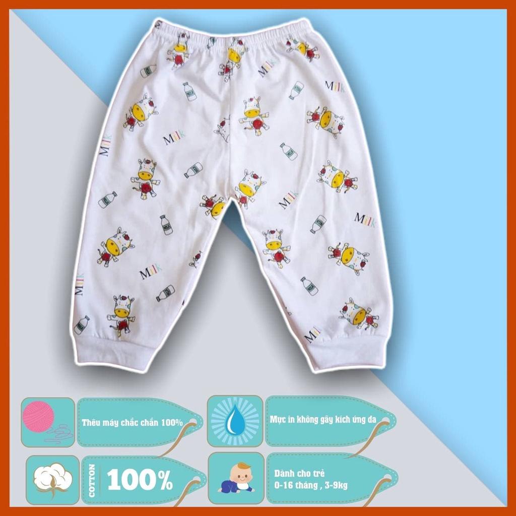 Set áo quần tay dày sơ sinh  họa tiết bò cute - trắng - dành cho trẻ 3 - 9kg