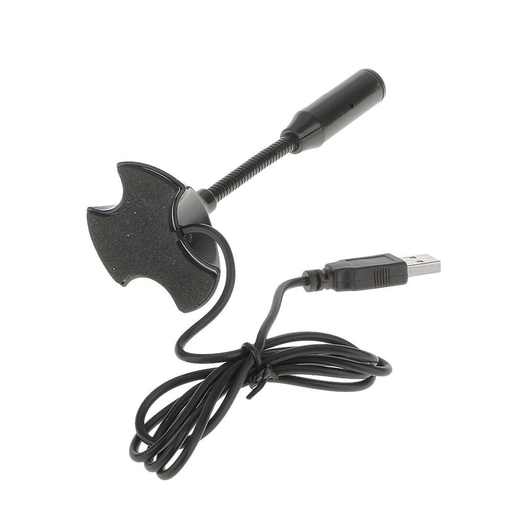 BLACK MINI SPEECH MICROPHONE with USB CONNECTOR STAND FOR PC LAPTOP DESKTOP
