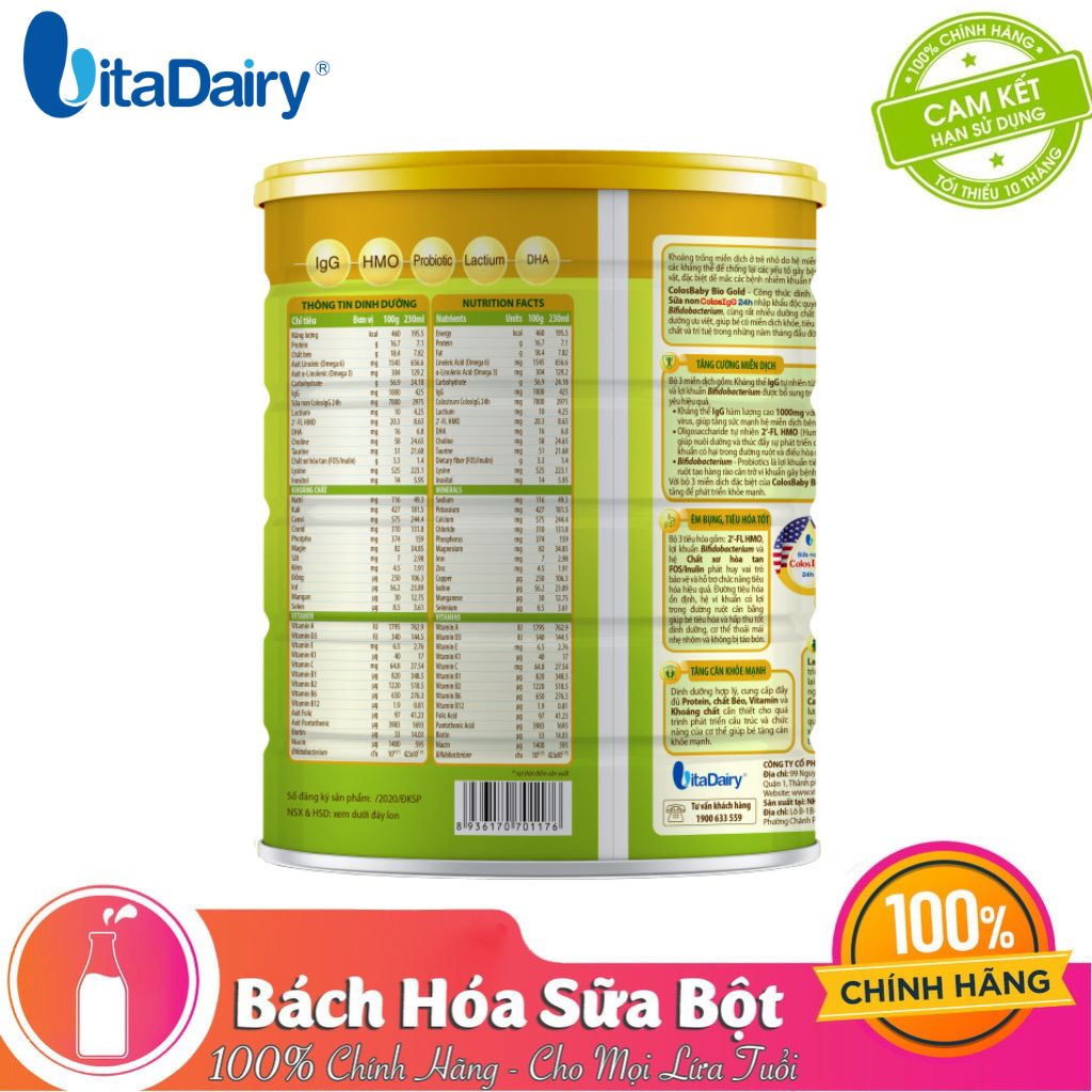 Sữa Colosbaby Bio Gold 2+ 800G – Miễn dịch khỏe và Tiêu hóa tốt