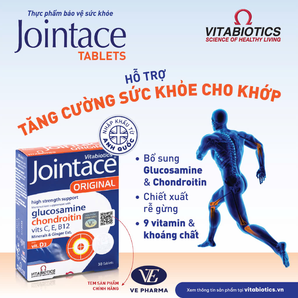 Viên Uống Vitabiotics Jointace Original bổ sung dưỡng chất cho khớp hộp 30 viên