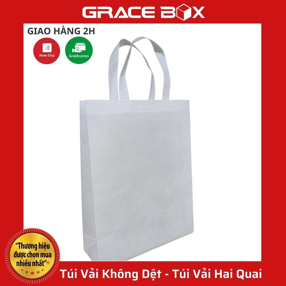 Túi Vải Không Dệt - Túi Vải Bảo Vệ Môi Trường - Túi Vải Hai Quai - Siêu Thị Bao Bì Grace Box - Màu Kem