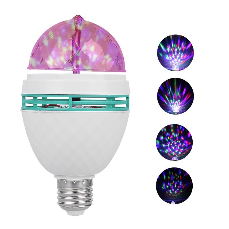 Bóng đèn LED Bóng đèn Disco di động E27 Đèn xoay 3W 360 Bóng LED Bóng đèn LED Magic Ball USB Đèn disco
