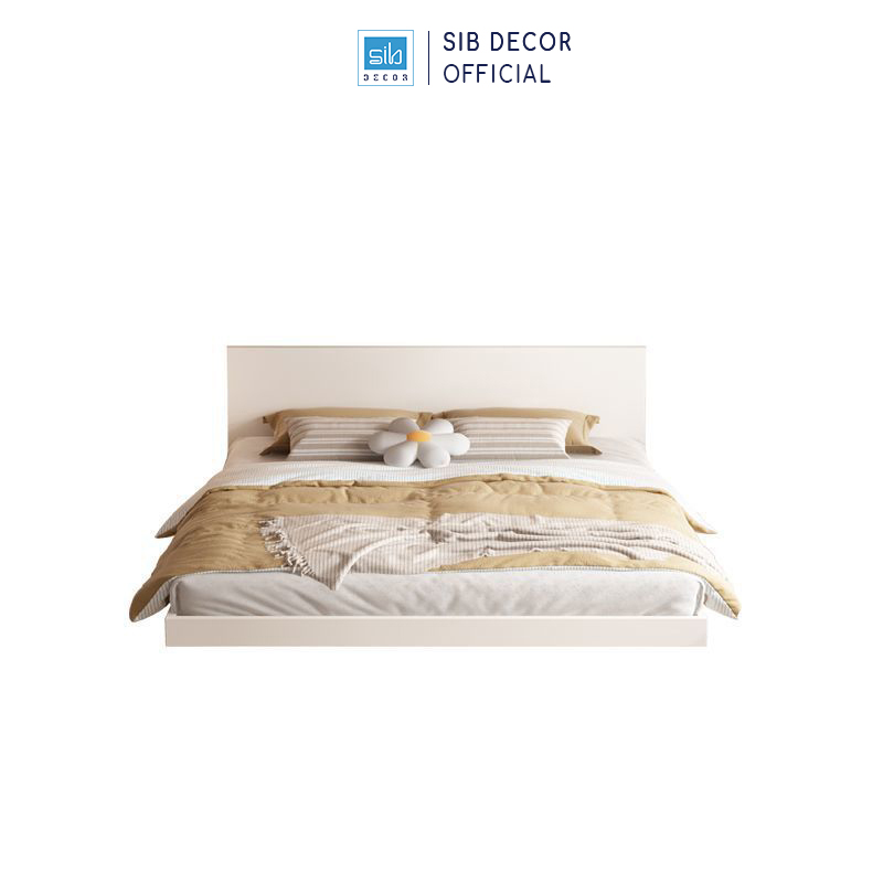 Giường Ngủ Tatami Tối Giản Hiện Đại Màu Trắng SIB Decor GN30