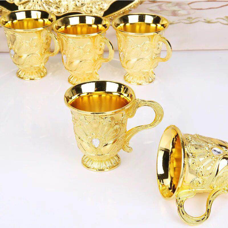 Bộ khay bình kèm 6 ly siêu sang thích hợp làm quà tặng sinh nhật, tân gia