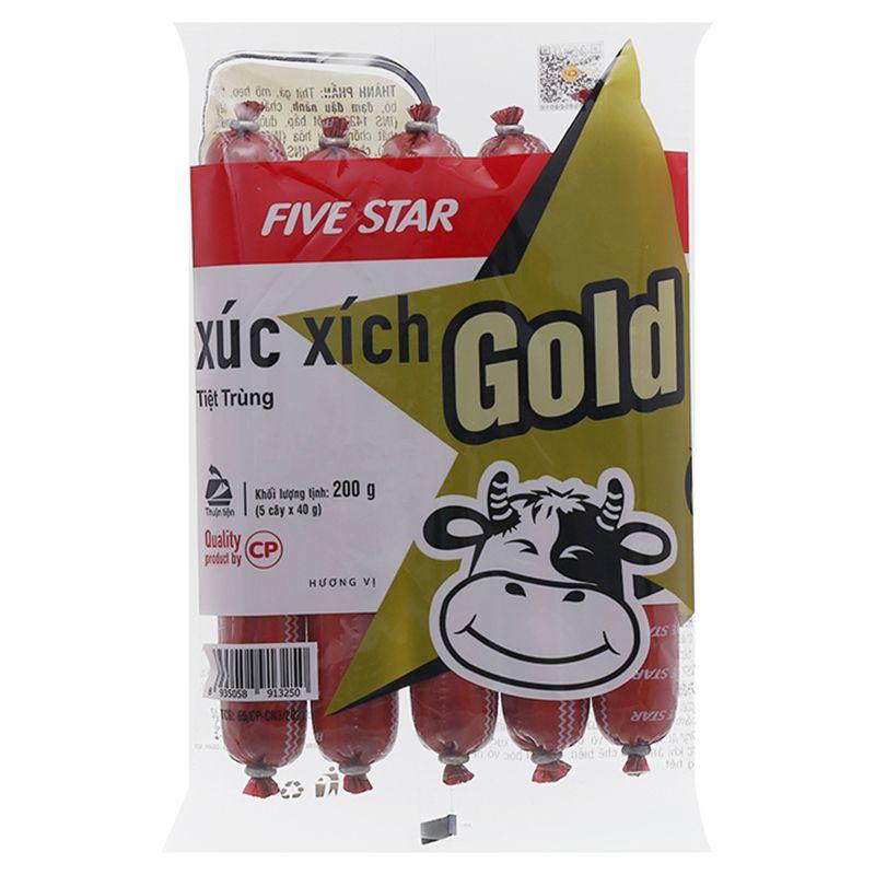 Xúc Xích Tiệt Trùng Five Star Gold 40G 5 Cây-8935058913250