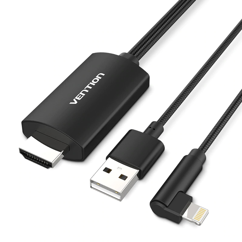 Cáp chuyển Lightning to HDMI VENTION, nối điện thoại Iphone với Tivi dài 2m CEJBH - Hàng chính hãng