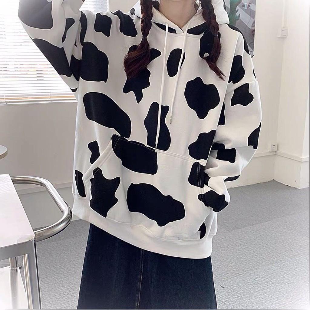 Hoodie Nỉ Ngoại Bò Sữa dễ thương, thời trang, chất vải thun co giãn 4 chiều, mặc thoải mái, có nón trùm