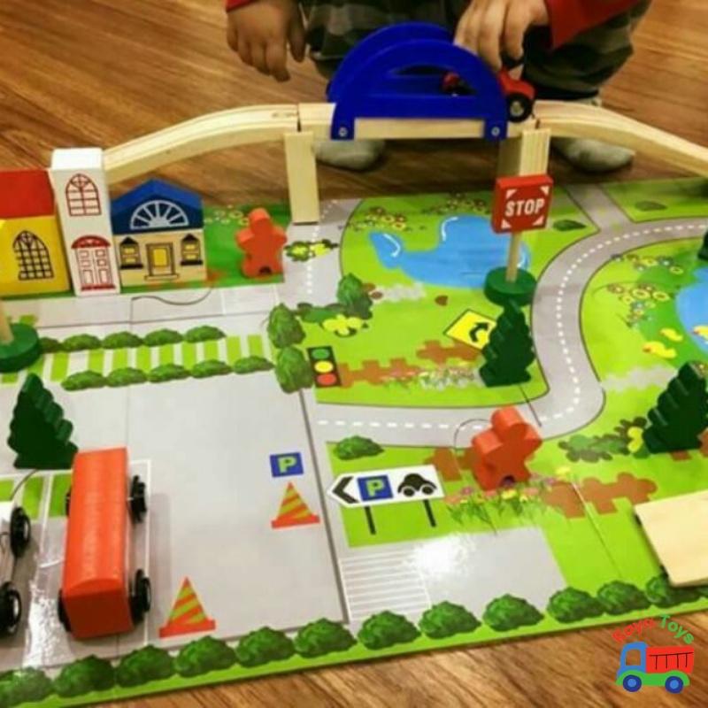 Đồ chơi lego lắp ráp xếp hình thông minh hình bánh răng kèm đường ray xe lửa cho bé trai 4-10 tuổi, quà tặng sinh nhật