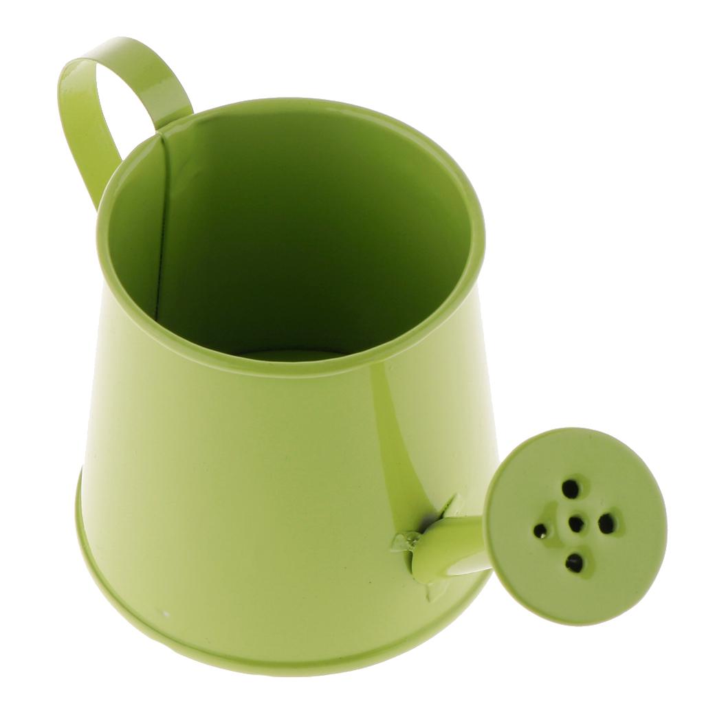 Pastoral Style Colorful Tin Flower Pot Mini Bonsai Watering Can Pot