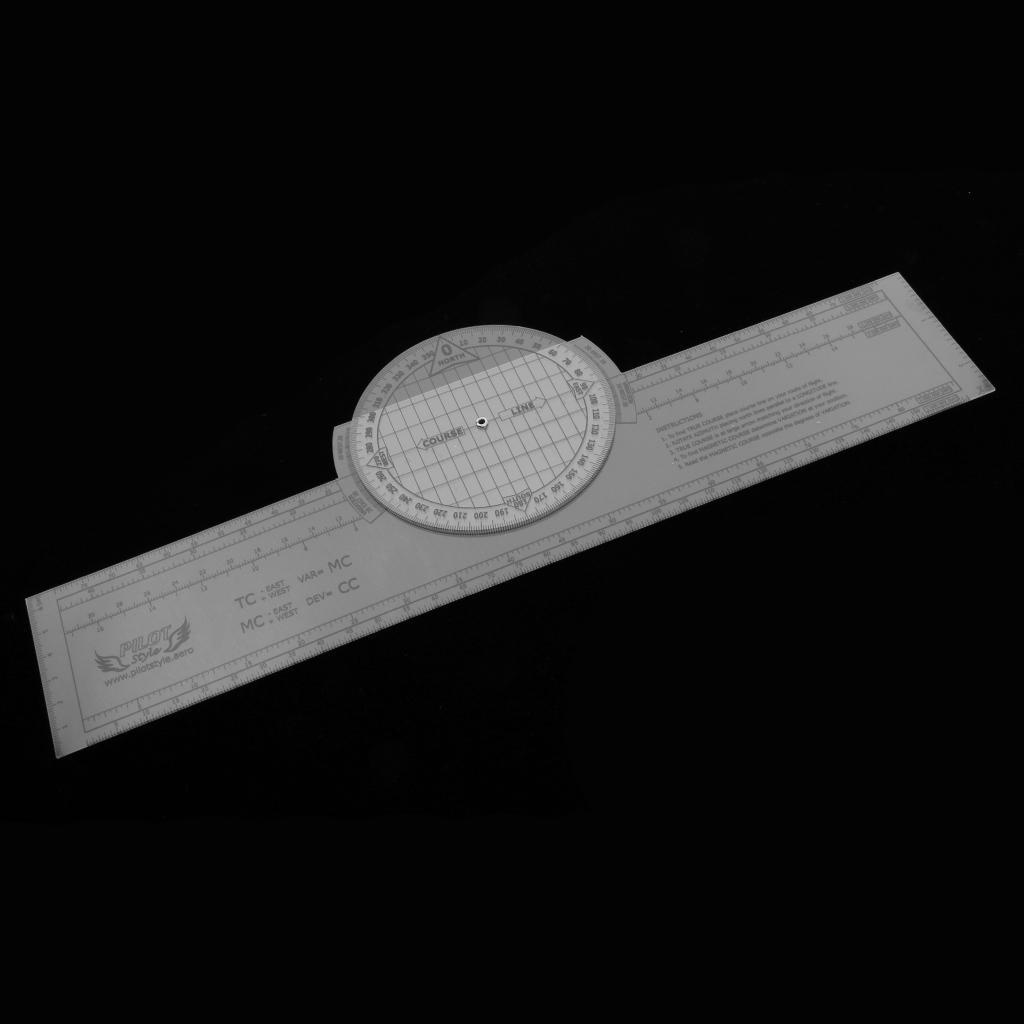 13.2''x 2.4'' Plastic Rotating Chart Plotter Ruler for Training Tools