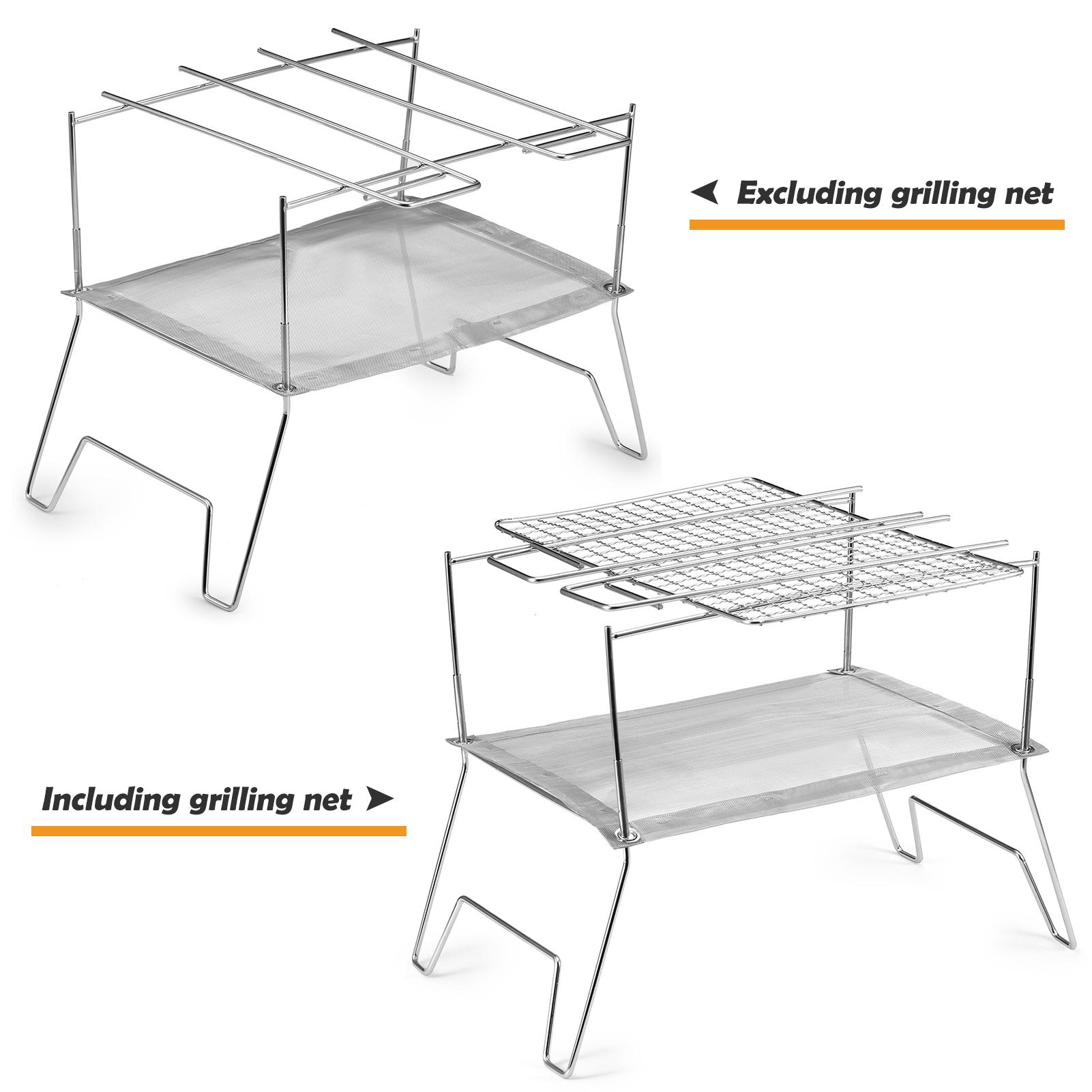 Bếp củi mini bằng thép không gỉ, có thể gập lại được, đi du lịch, cắm trại, dã ngoại