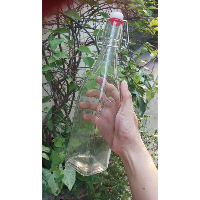 Chai thủy tinh 1 lít 1000ml nắp cài