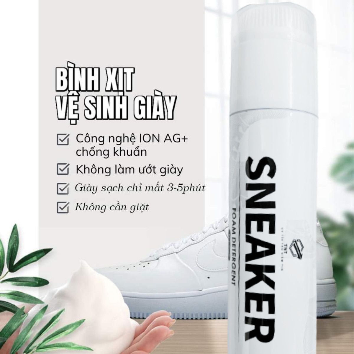 Chai Vệ Sinh Giày Bình Xịt Tạo Bọt Tuyết Sneaker