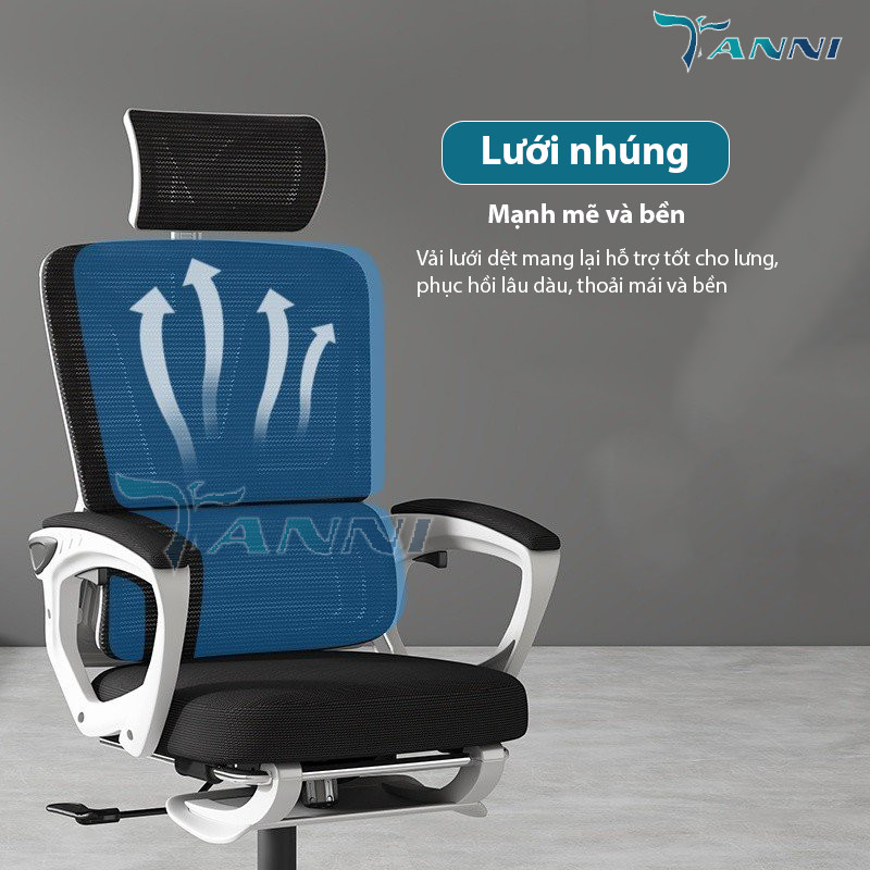 Ghế Xoay Văn Phòng Công Thái Học Ergonomic Có Gác Chân Và Ngả Lưng Sâu Premium G1 , Ghế Xoay Gaming Cao Cấp Nhập Khẩu