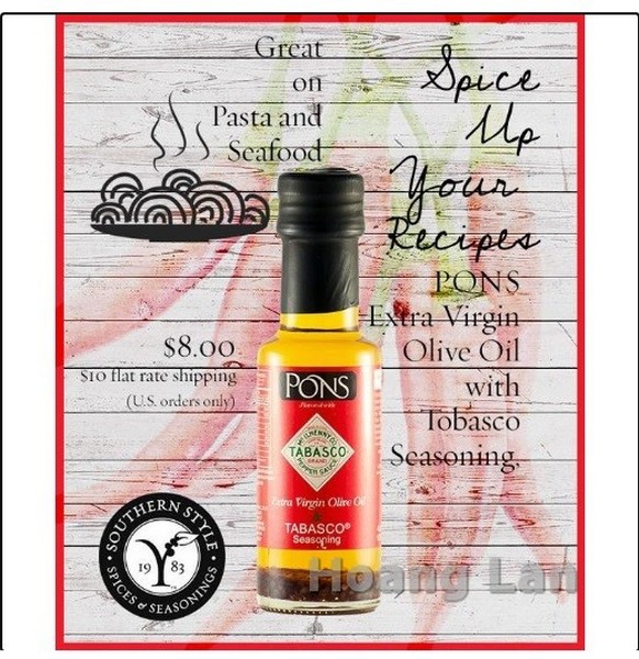 Dầu Olive Extra Virgin vị ớt Tabasco PONS 125ml - Tây Ban Nha