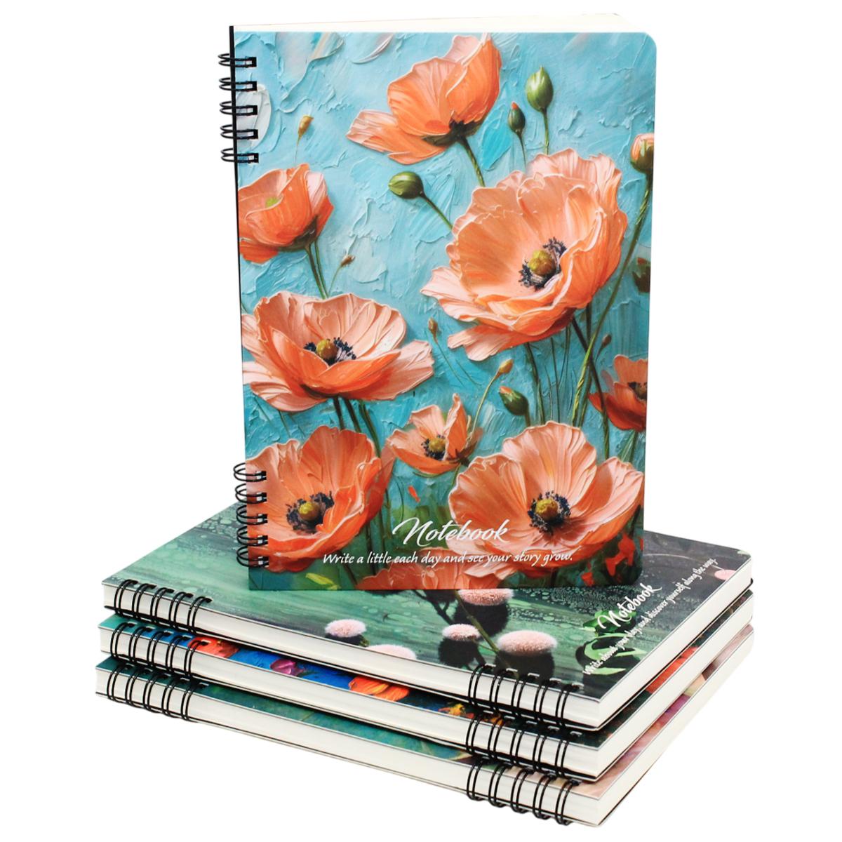Sổ Lò Xo Elegant Flower Art A5 - Kẻ Ngang - 160 Trang 80gsm - The Sun 04