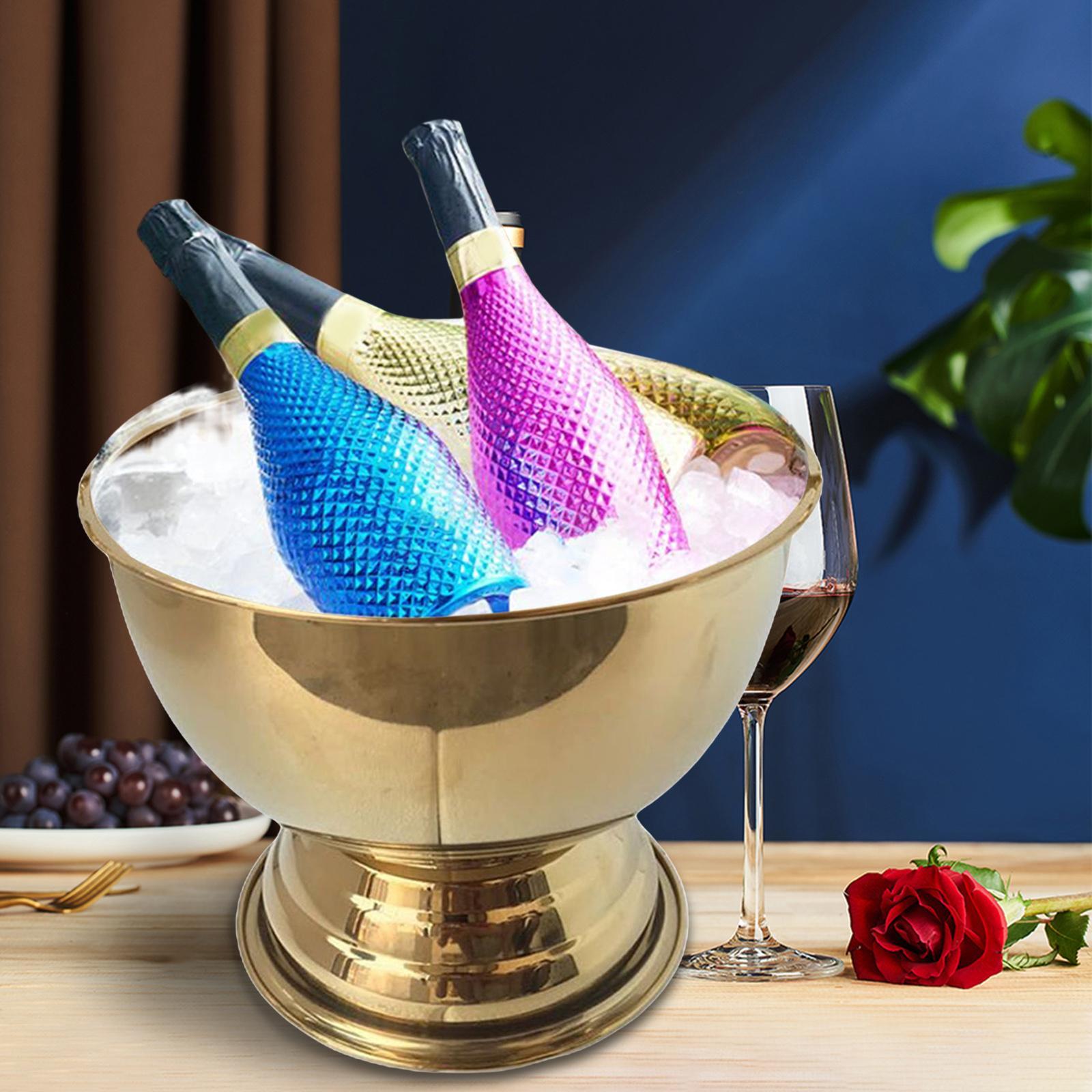 Stainless Steel Wine Beer Cool Ice Bucket Punch Bowls Champagne Cooler for Weddings Outdoor Activities