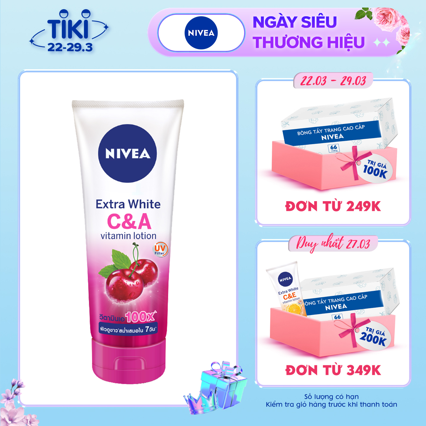 Sữa Dưỡng Thể Dưỡng Trắng Nivea Nivea Extra White C &amp; A Vitamin - 180ml - 80372