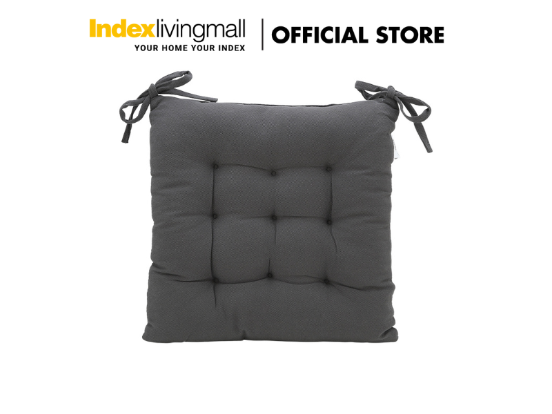 Đệm vuông ngồi bệt, nệm lót ghế có dây buộc màu Xám Index Living Mall | Nhập khẩu Thái Lan | SERA CHAIRPAD