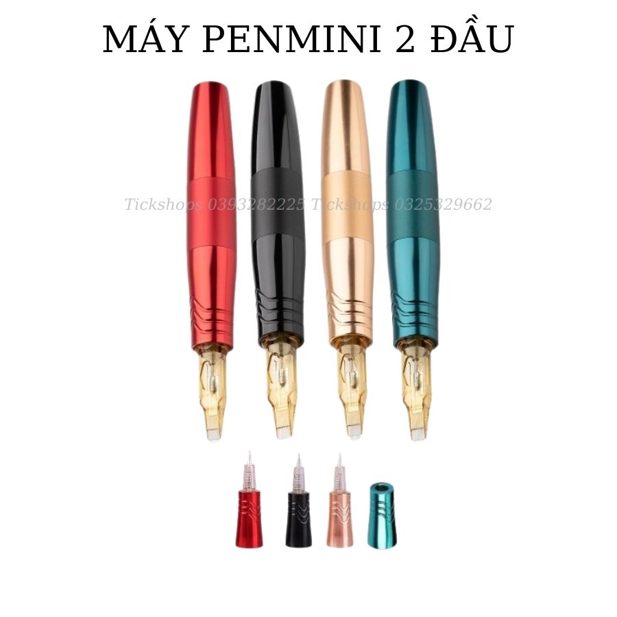 Máy phun xăm_Pen mini 2 đầu 6.0 bảo hành 3 tháng (có kèm ổn áp