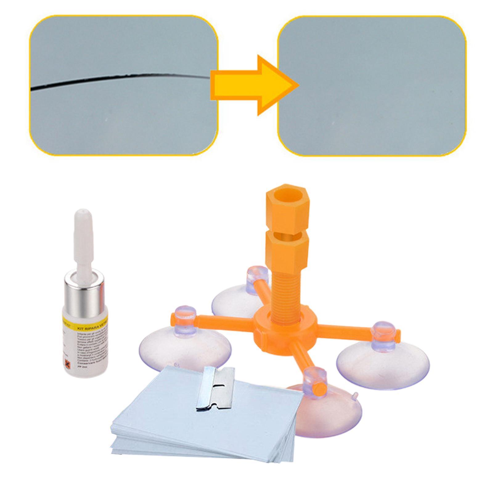 Glass Repair Fluid Windshield Repair Set Repair Parts Tools with 1 Bottle of Resin Auto Glass Repair Set for Star Shaped Crack Cracks