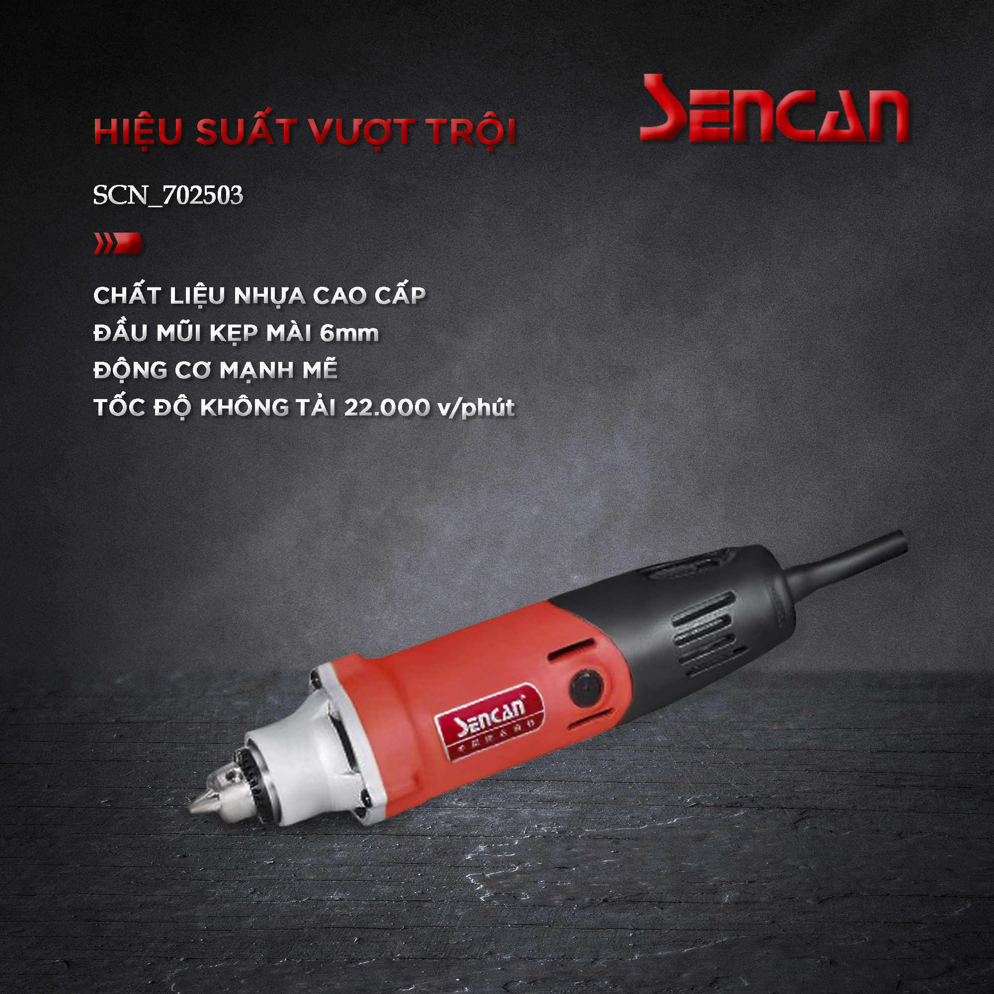 Máy mài khuôn đầu sắt 6mm Sencan 702503
