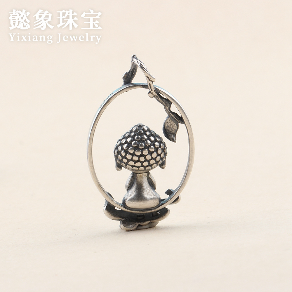 Charm bạc mặt dây chuyền hình phật treo - Ngọc Quý Gemstones