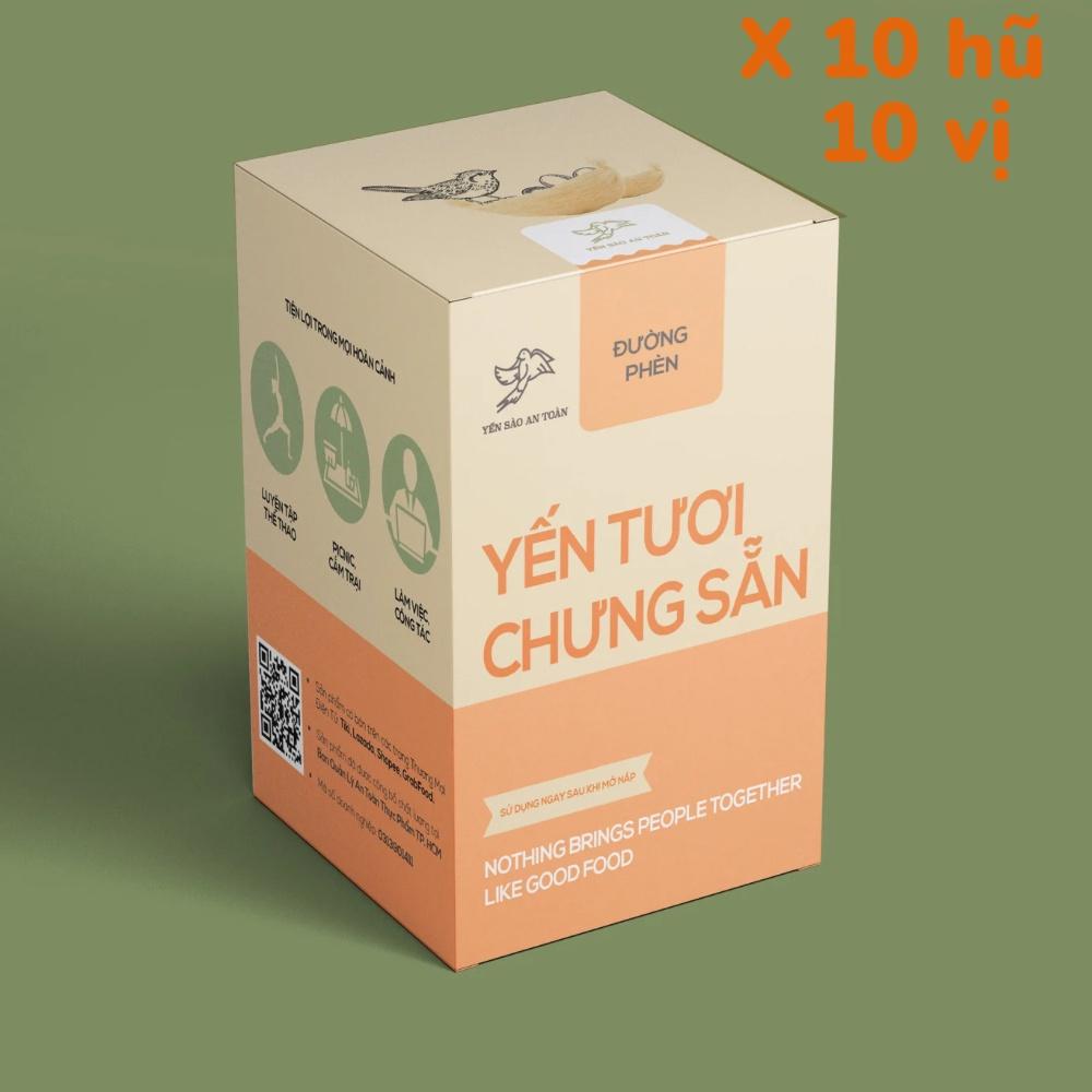 Gói đặc biệt 10 hũ mix 10 vị khác nhau ĐẬM ĐẶC YẾN TƯƠI từ Yến Sào An Toàn