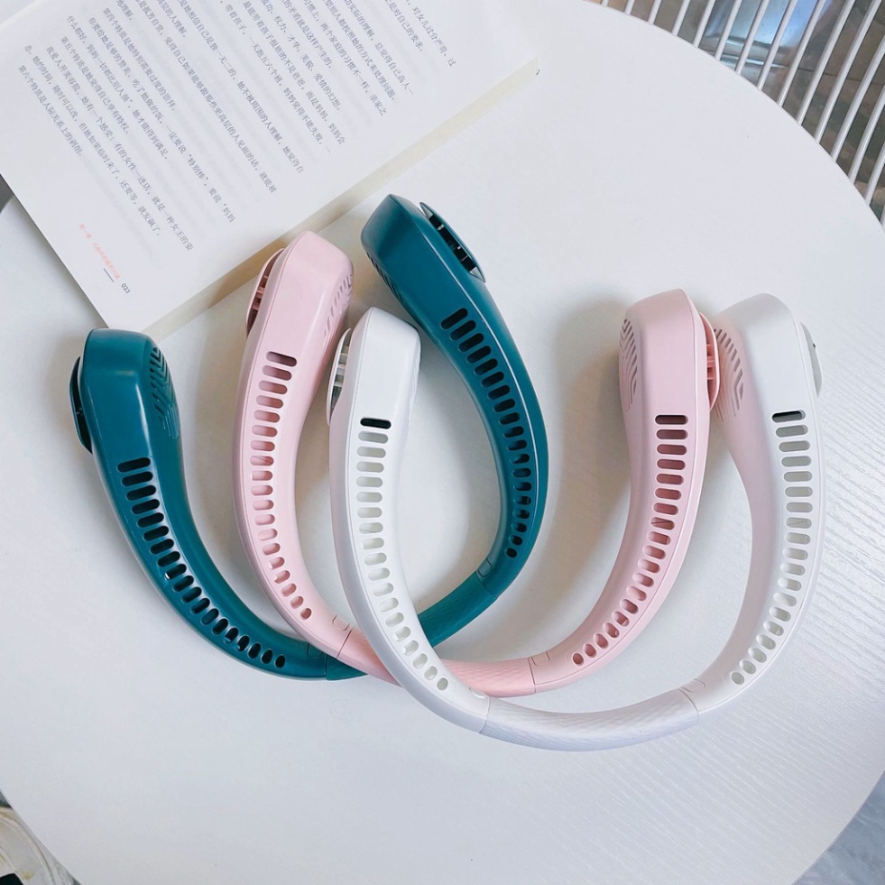 Quạt Đeo Cổ USB Mini Tích Điện Không Cánh Tiện Lợi, Có 3 Chế Độ Gió, Dáng Thể Thao Dung Lượng Pin Lớn 4000mAhm