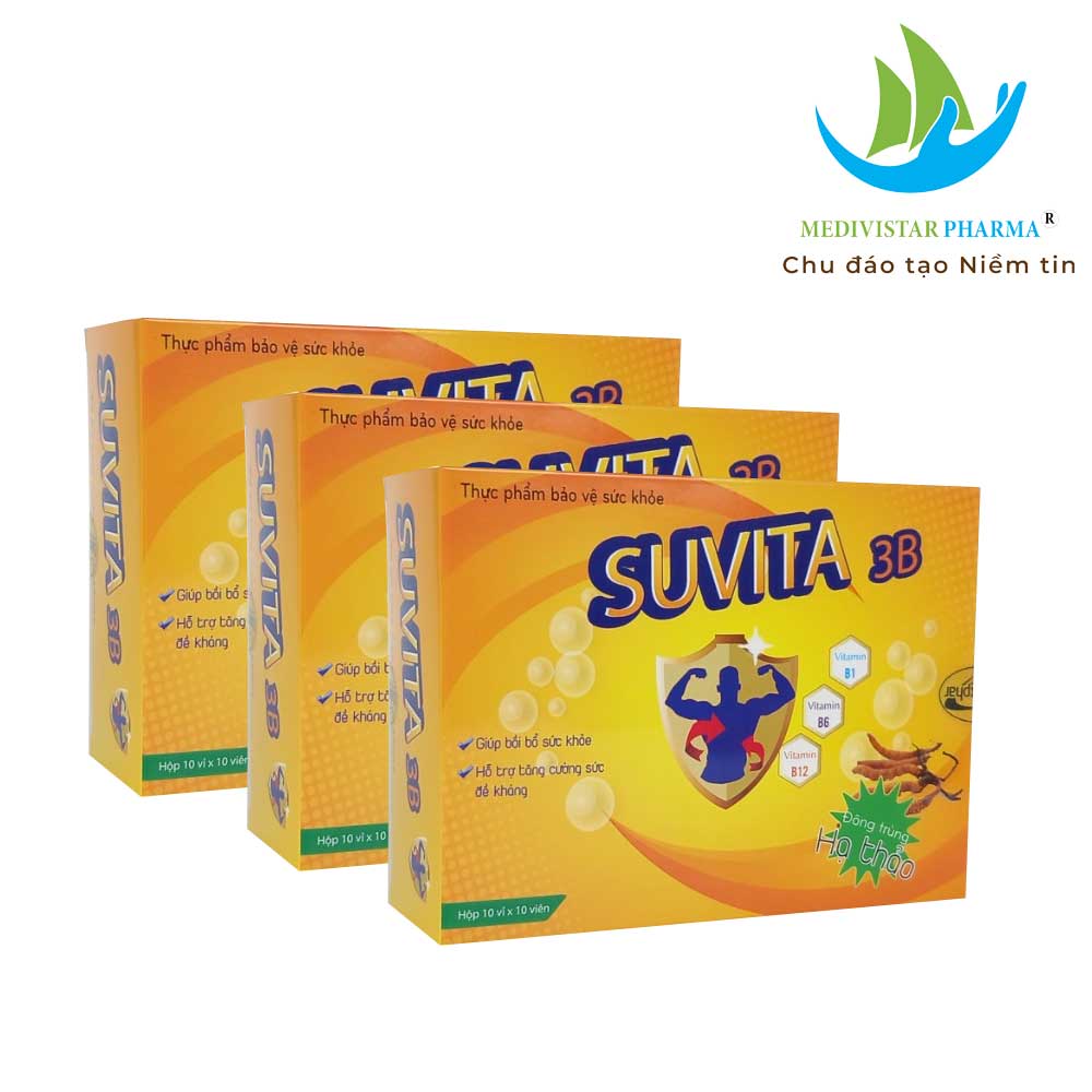 Combo 3 Hộp Viên Đạm Bổ SUVITA Bổ Sung Vitamin Tăng Cường Sức Khỏe, Nâng Cao Đề Kháng 100 Viên/Hộp