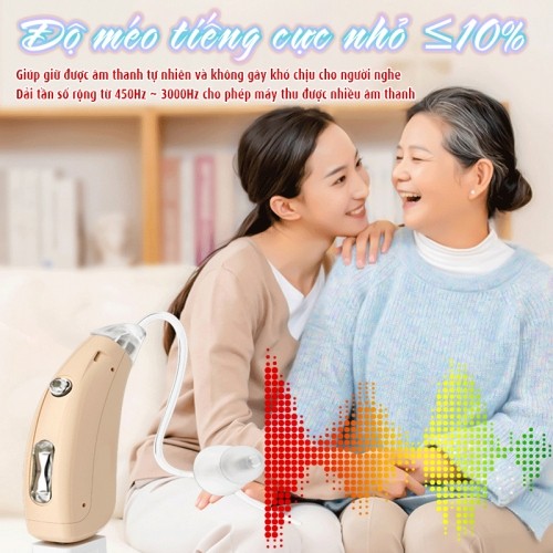 Máy trợ thính không dây pin sạc Axon A-318 - Tặng kèm hộp đựng máy, có bộ lọc tiếng ồn