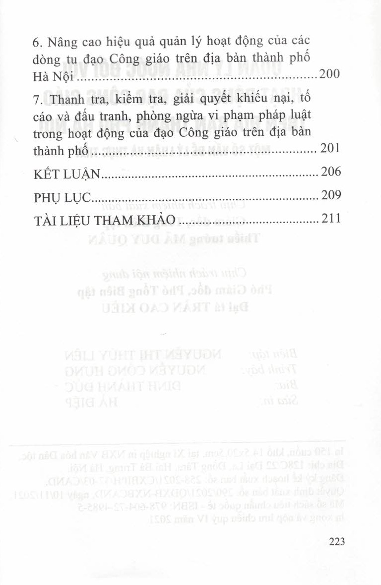 Quản Lý Nhà Nước Đối Với Hoạt Động Của Đạo Công Giáo Trên Địa Bàn Thành Phố Hà Nội - Một Số Vấn Đề Lý Luận Và Thực Tiễn