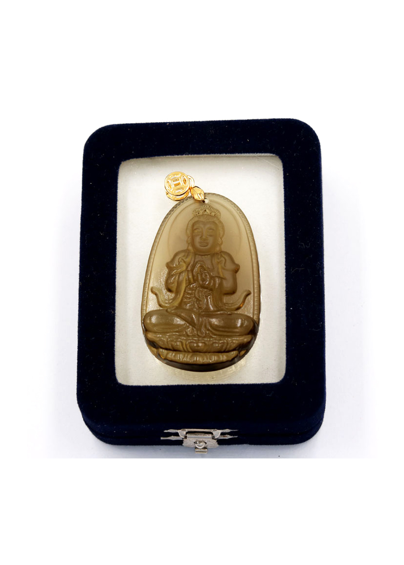 Mặt Phật Đại Nhật như lai Obsidian 5cm kèm hộp nhung