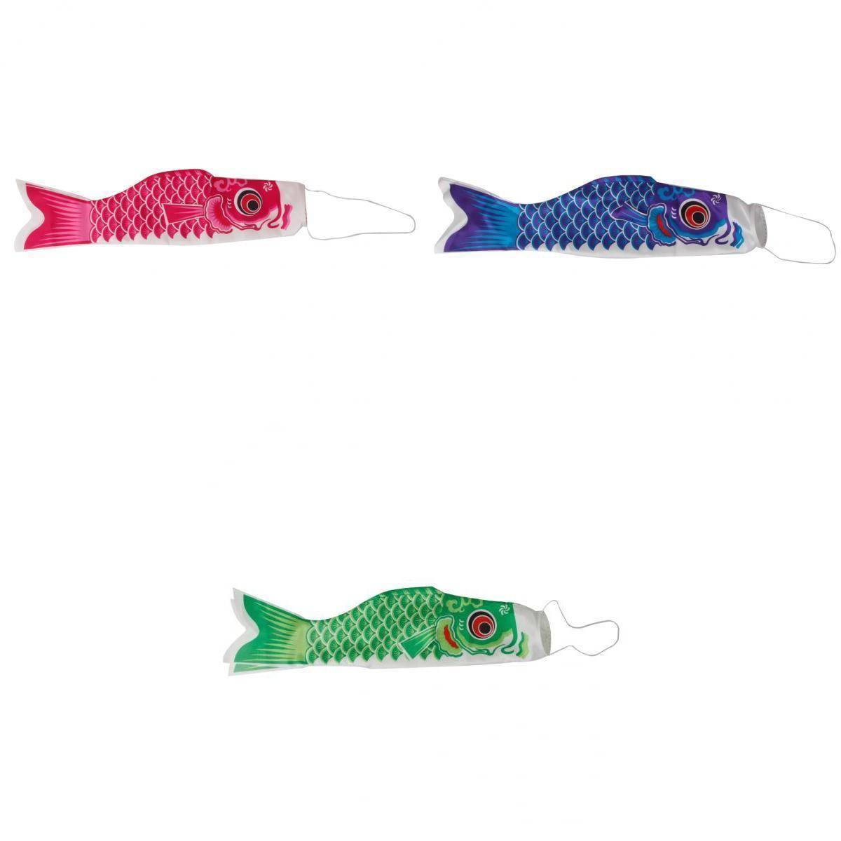 3pcs Japanese Windsock Carp Flag Fish Wind Streamer Koi Nobori Sailfish