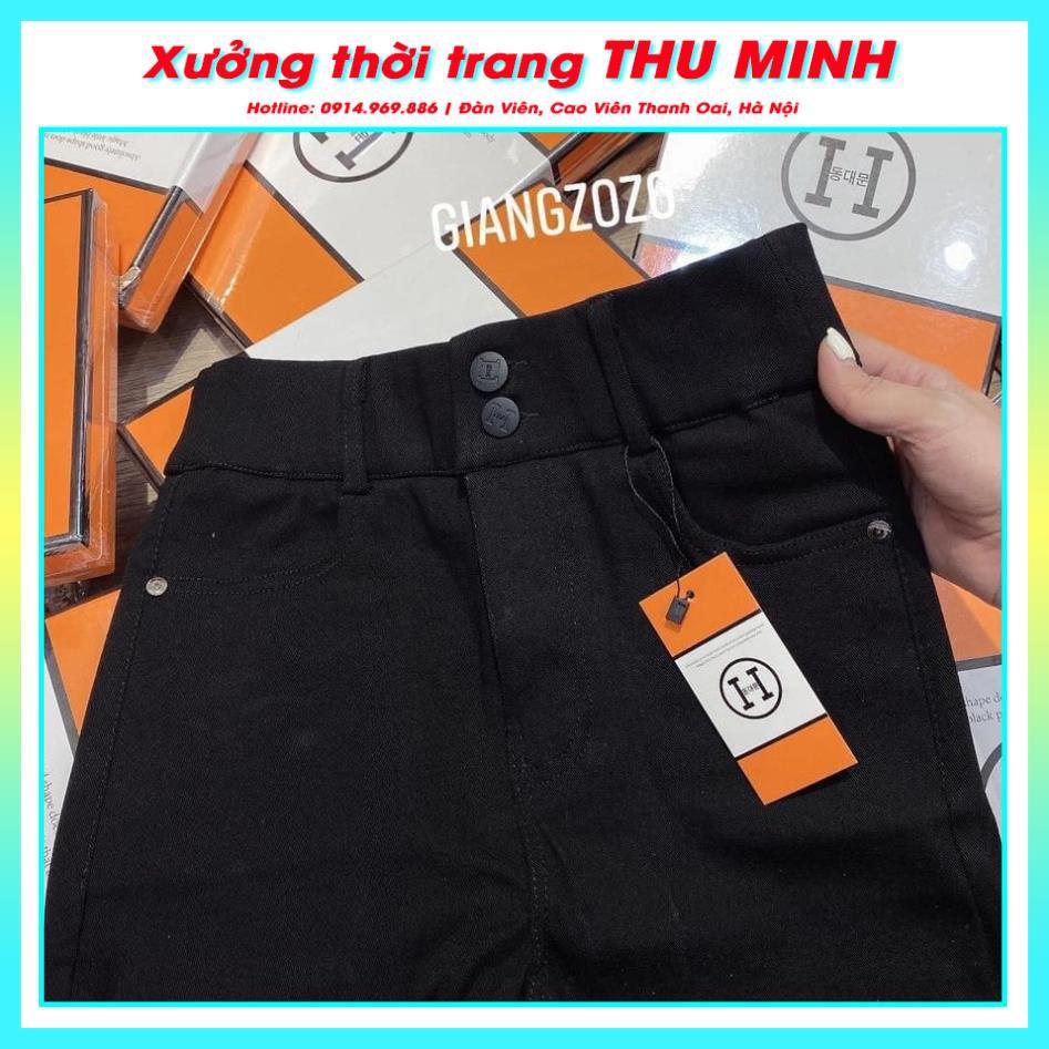 Quần Legging Trơn Cạp Lưng Cao 2 Khuy Chất Kaki Mềm Siêu Co dãn tôn dáng