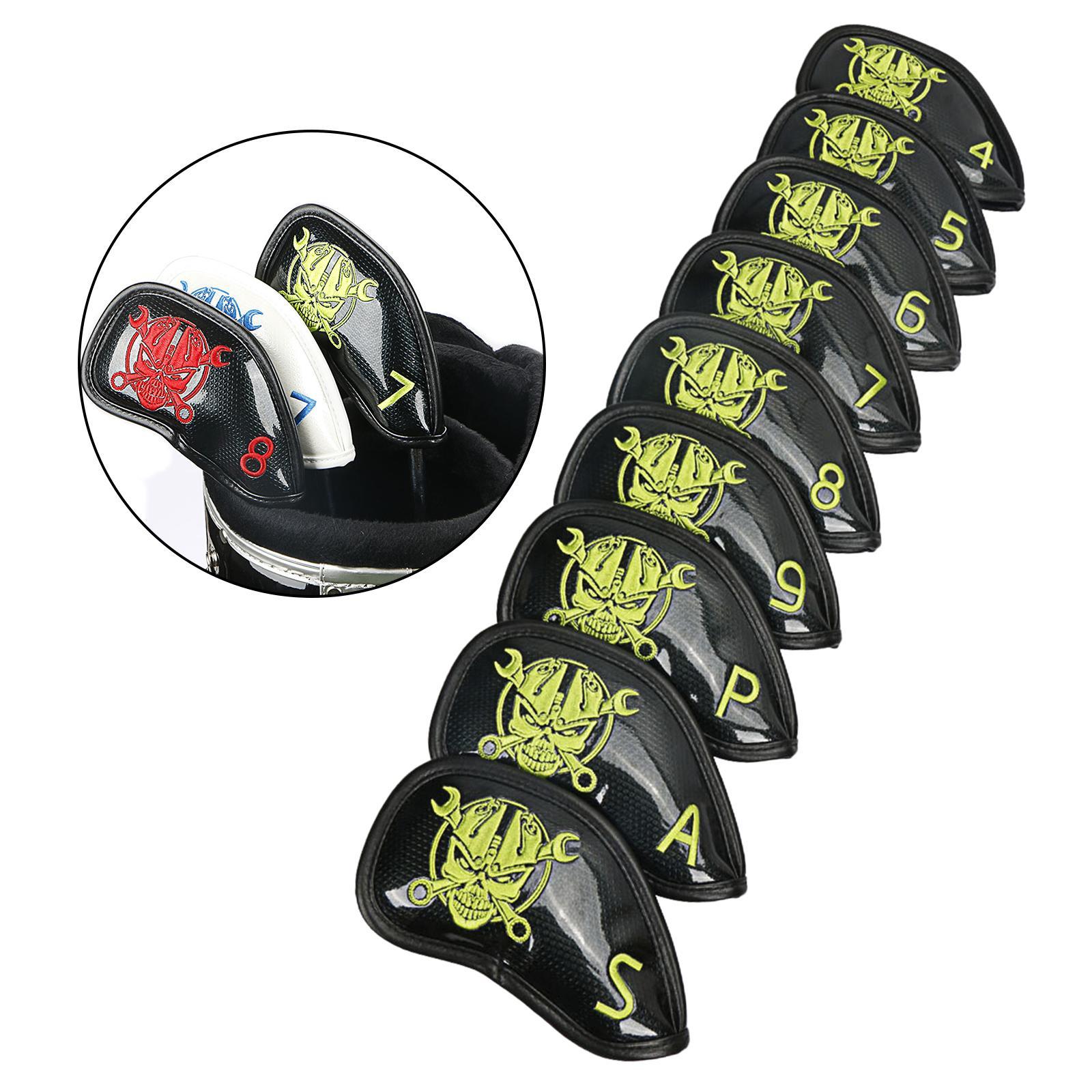 PU Leather Golf Iron Headcover Waterproof Club Head Cover