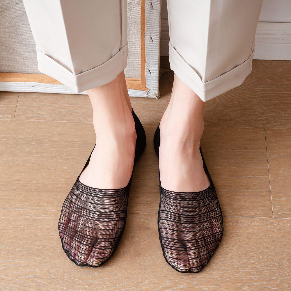 Set 5 đôi tất lười nam Invisible, tất tàng hình nam đi giày lười phối lưới thoáng khí, đệm cao su chống trượt VLN-INVISIBLE-CB5