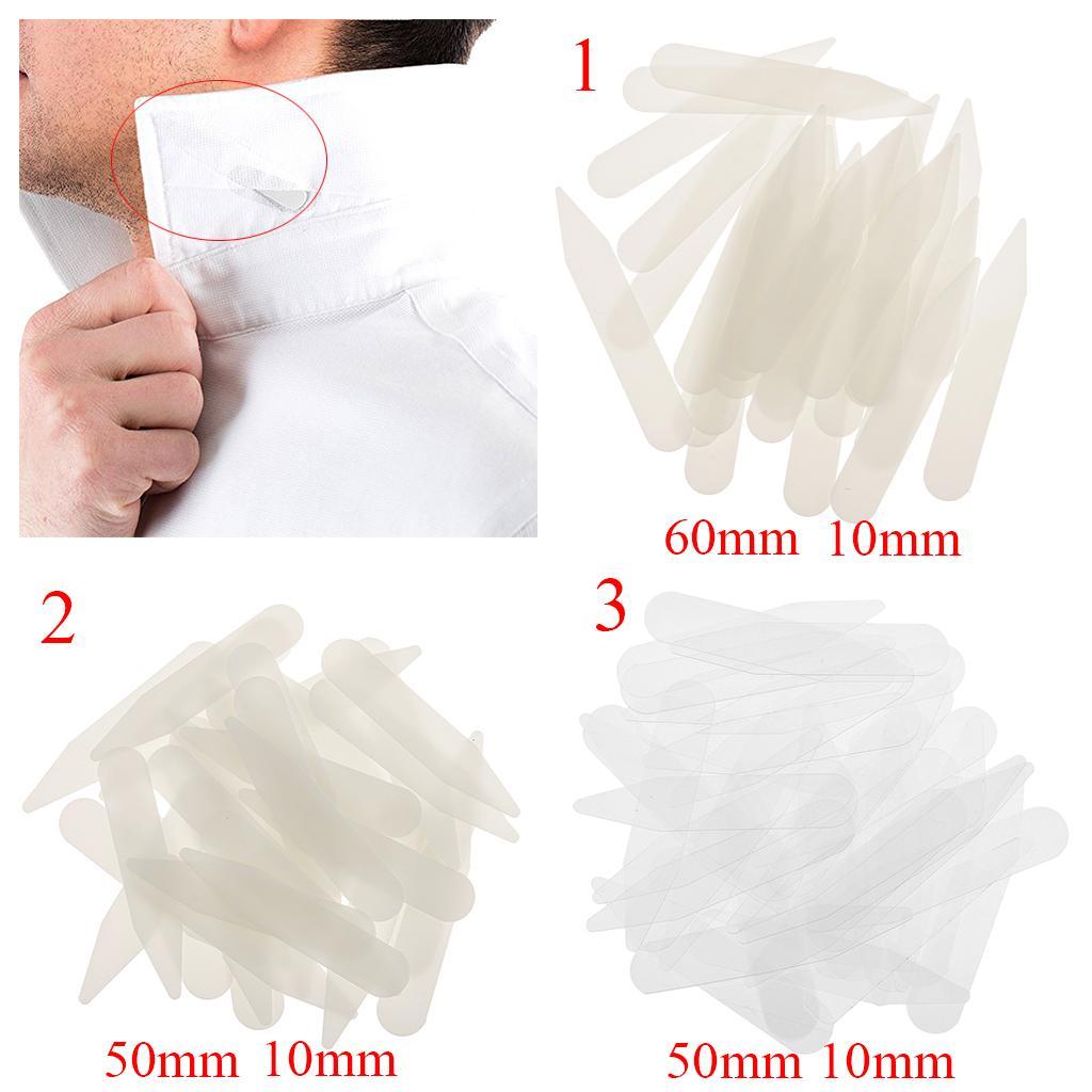 2-3pack 200 Pieces Plastic White Collar Stays Bones Stiffeners Beige 6x1cm