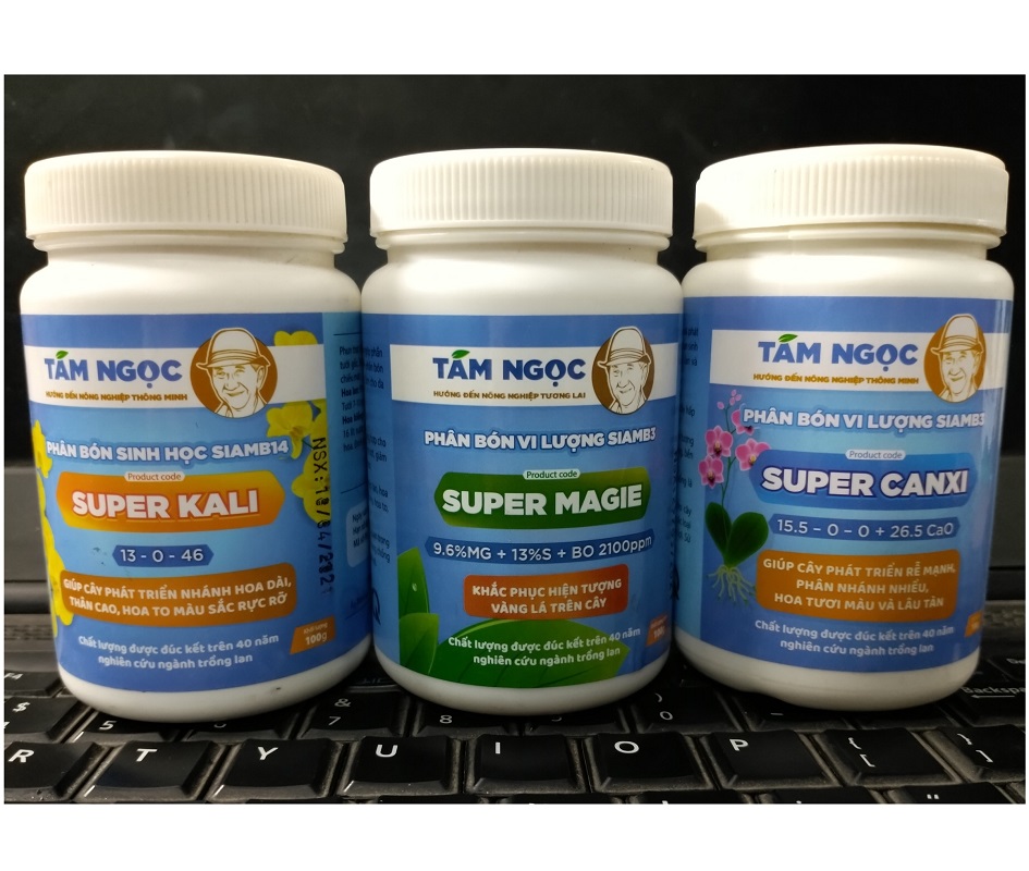 Combo 3 Lọ Phân bón sinh học SIAMB14 Tám Ngọc, Phát triển rễ mạnh, khắc phục hiện tượng vàng lá, hoa to màu sắc rực rỡ...