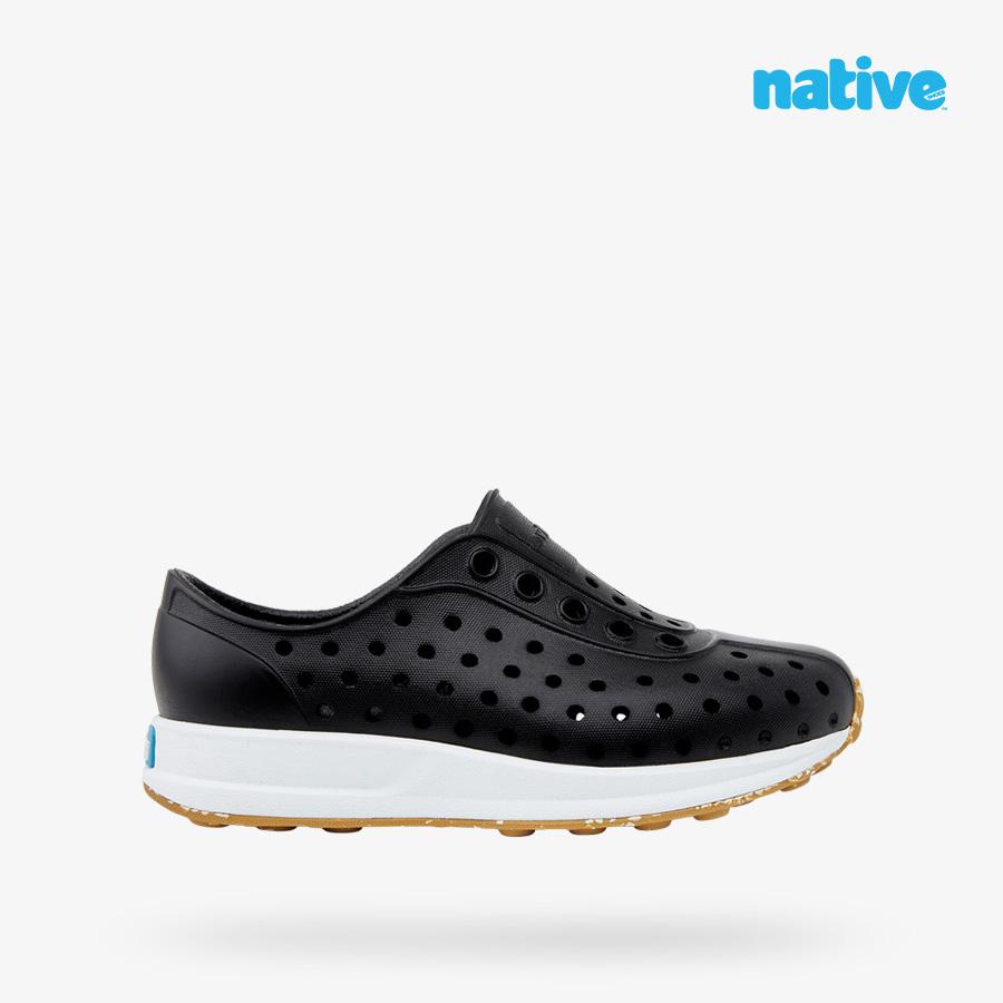 Giày Lười Bé Trai NATIVE Robbie Sugarlite Child - Jiffy Black/ Shell White/ Mash Speckle Rubber - 28.5